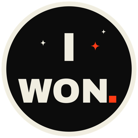 I Won sticker